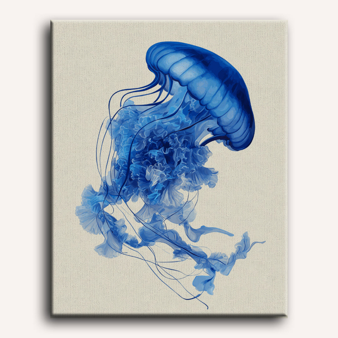 Blue Jelly Fish | Paint by Numbers