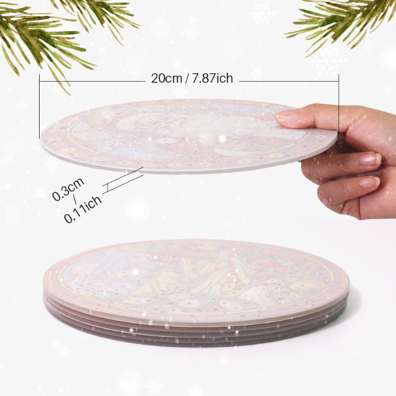 6 Mini Paintings | Christmas Placemats Set