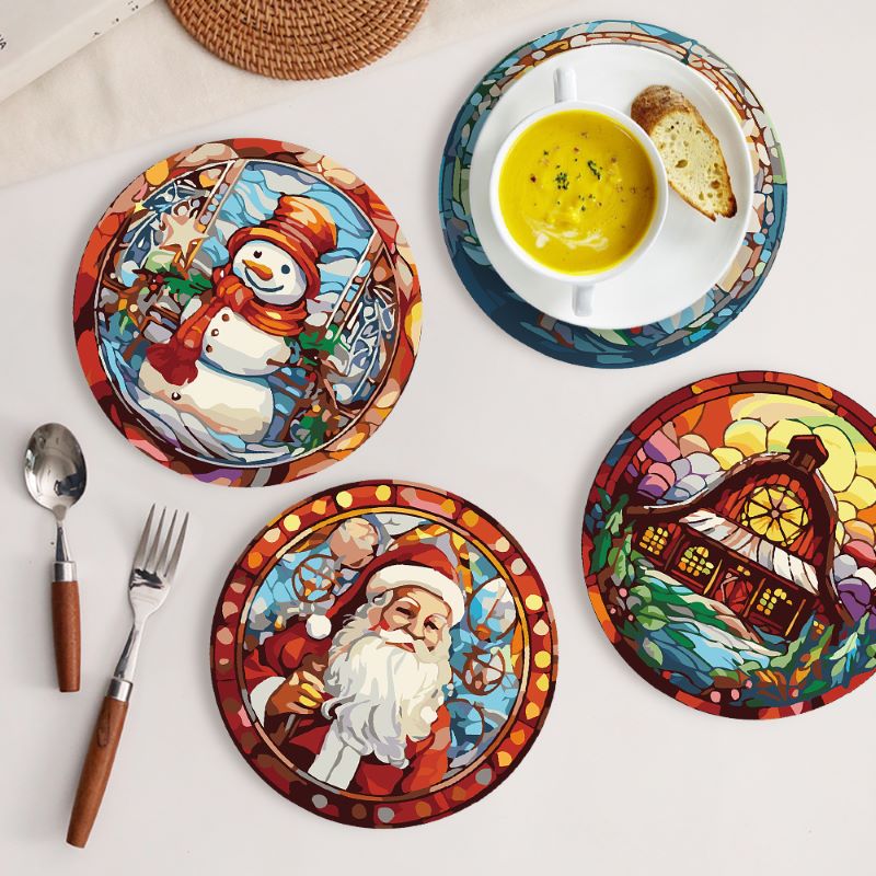 6 Mini Paintings | Christmas Placemats Set