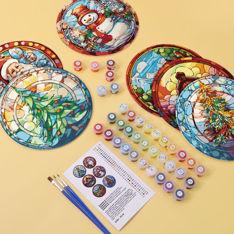 6 Mini Paintings | Christmas Placemats Set