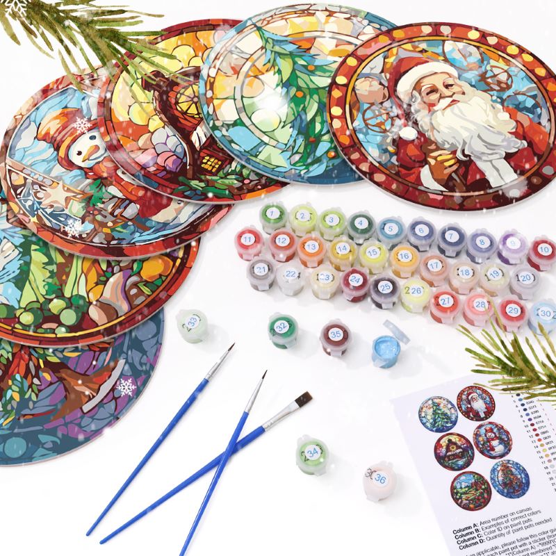 6 Mini Paintings | Christmas Placemats Set