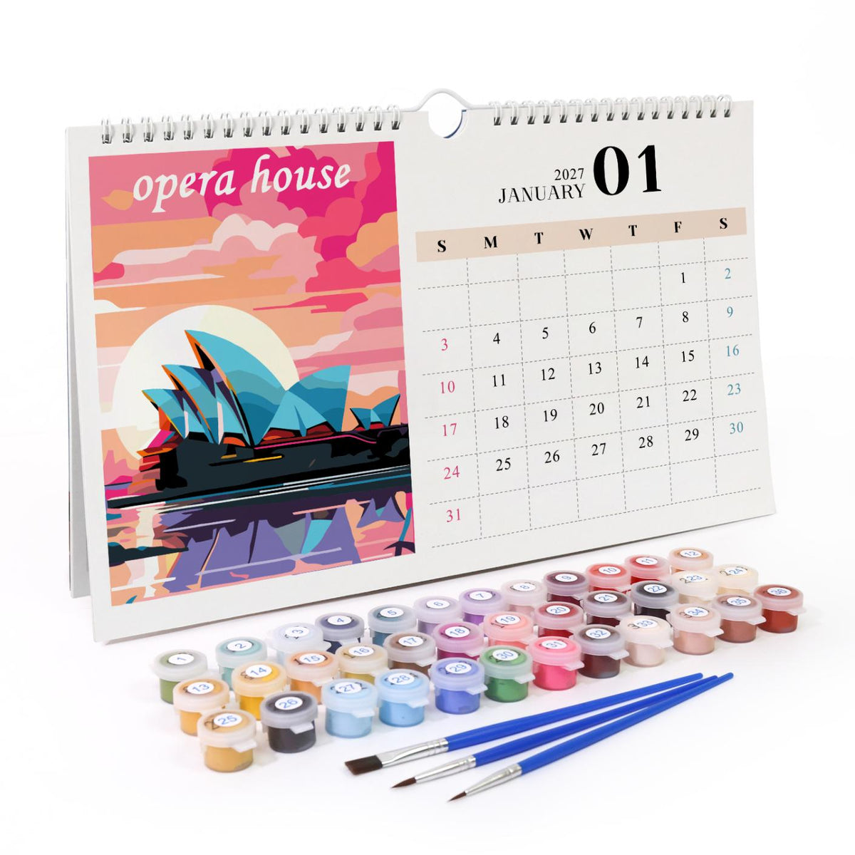 Paint by Numbers Calendar 2027 | Famous Landmarks Edition