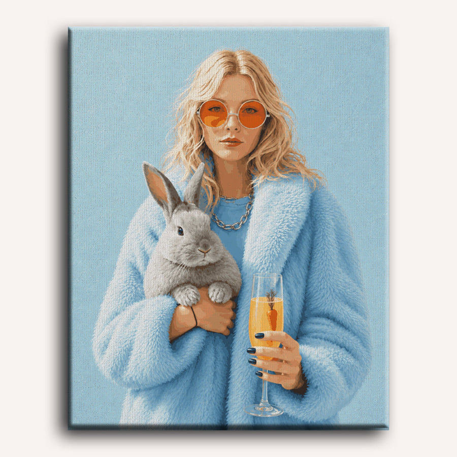 2 Mini Paintings | Carrot Drink and Bunny Set