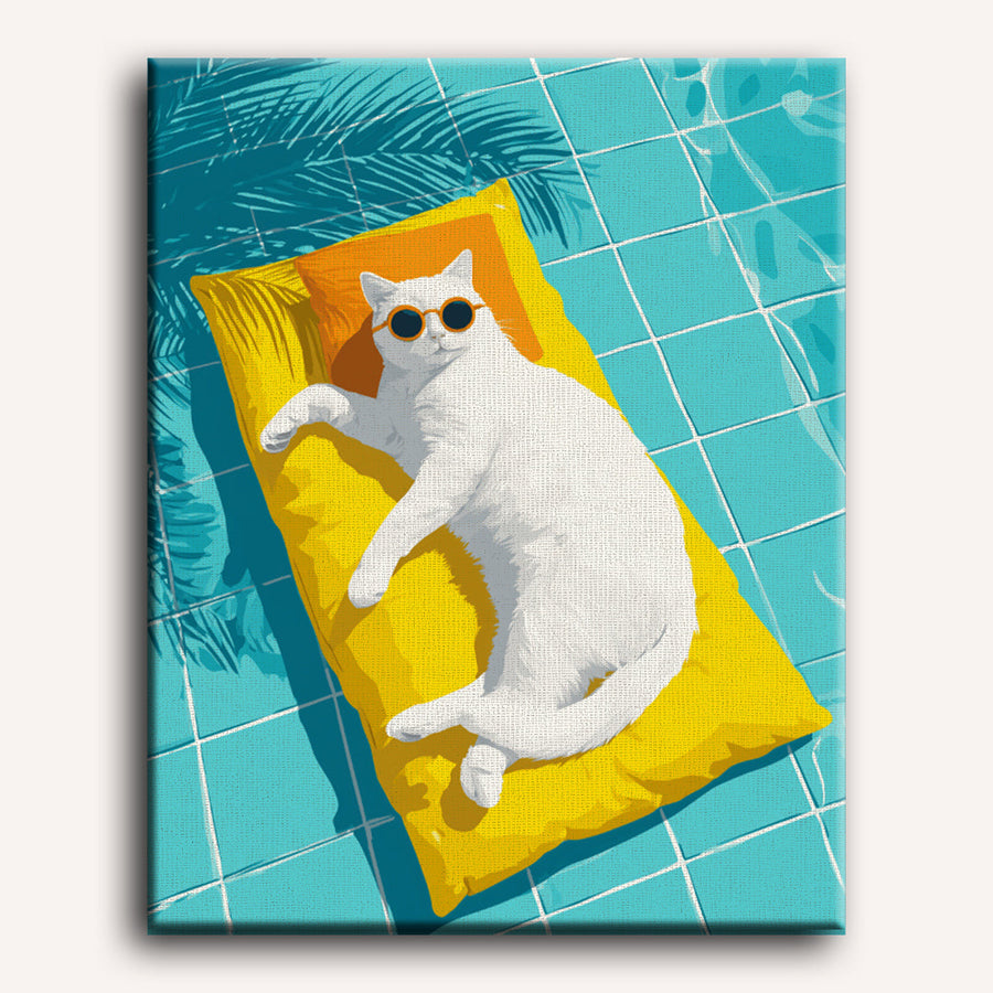 Cat by the Pool | Paint by Numbers