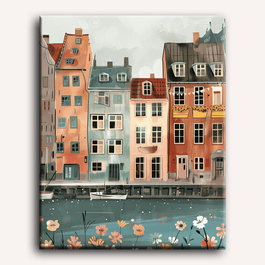 Copenhagen Canal Houses | Paint by Numbers