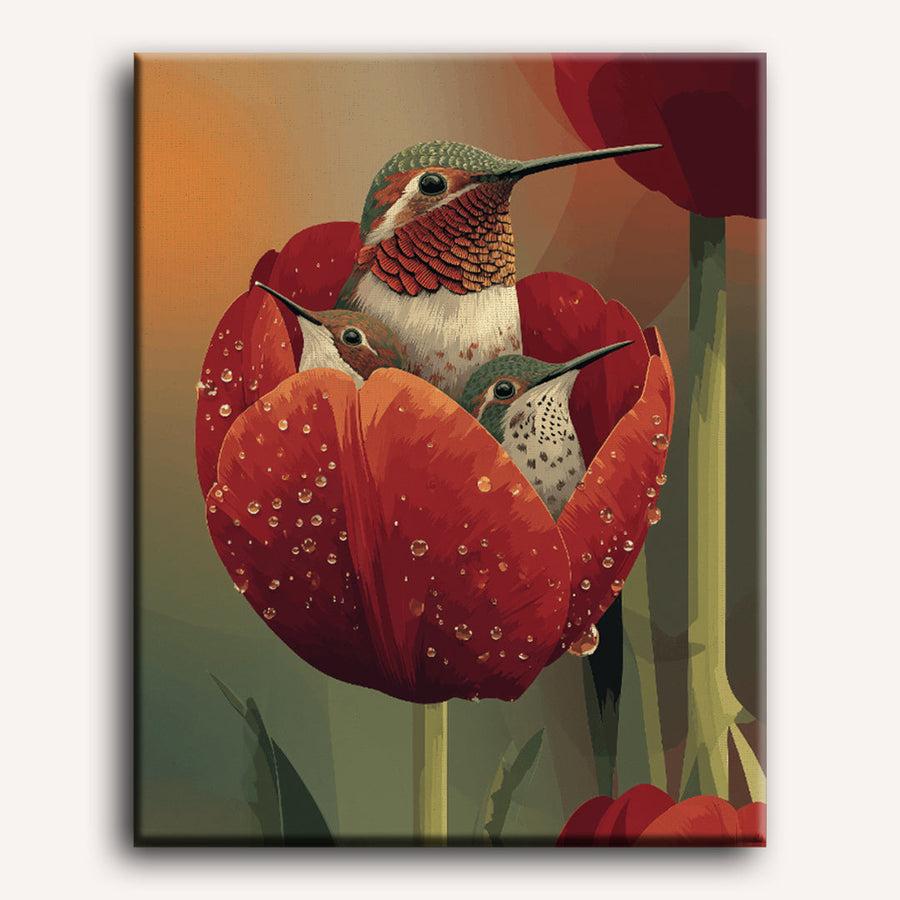 Hummingbird Family | Paint by Numbers