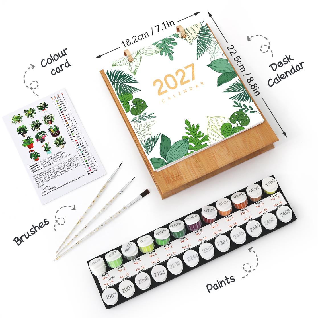 12 Mini Paintings | Plants Calendar Set