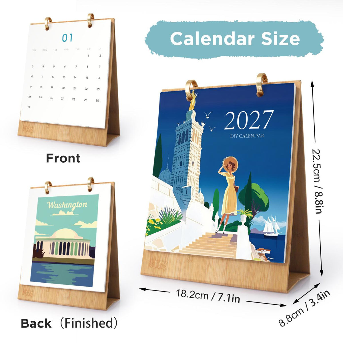 2027 Desk Calendar | World Trip Set
