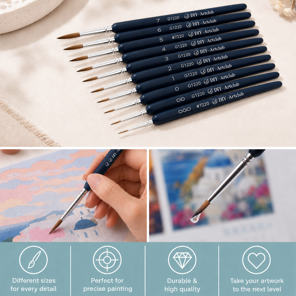 10 Mini Paintings | Paint by Numbers Set