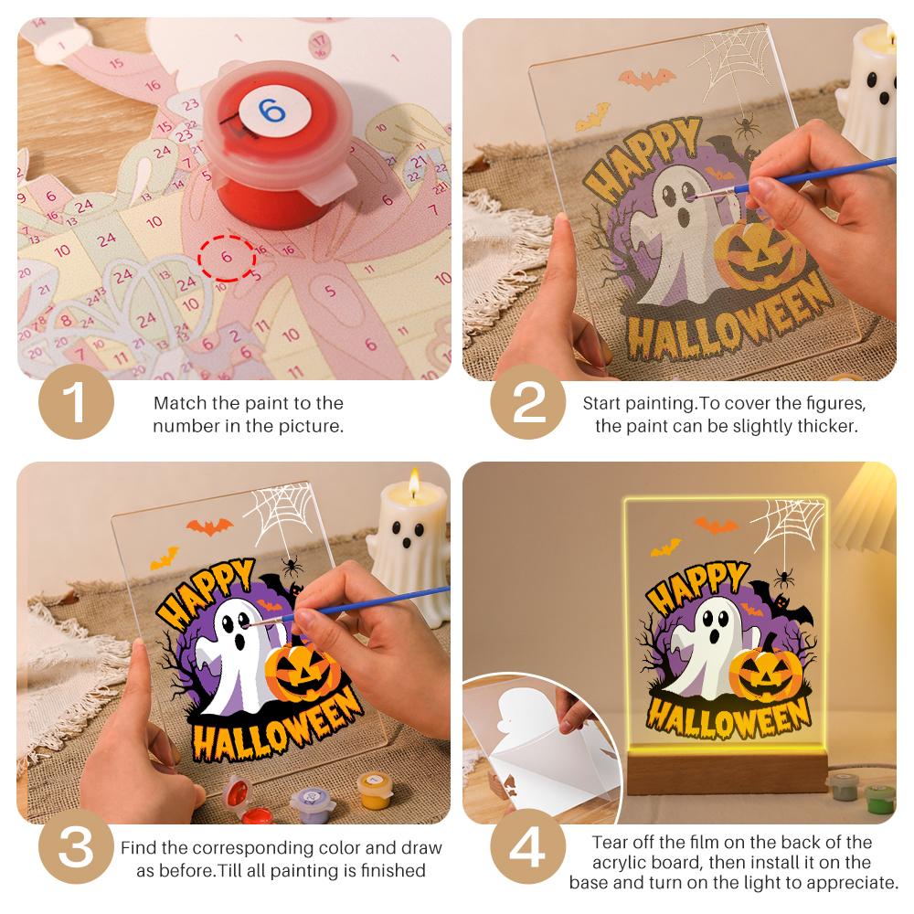 Happy Halloween Lamp Set | Paint by Numbers