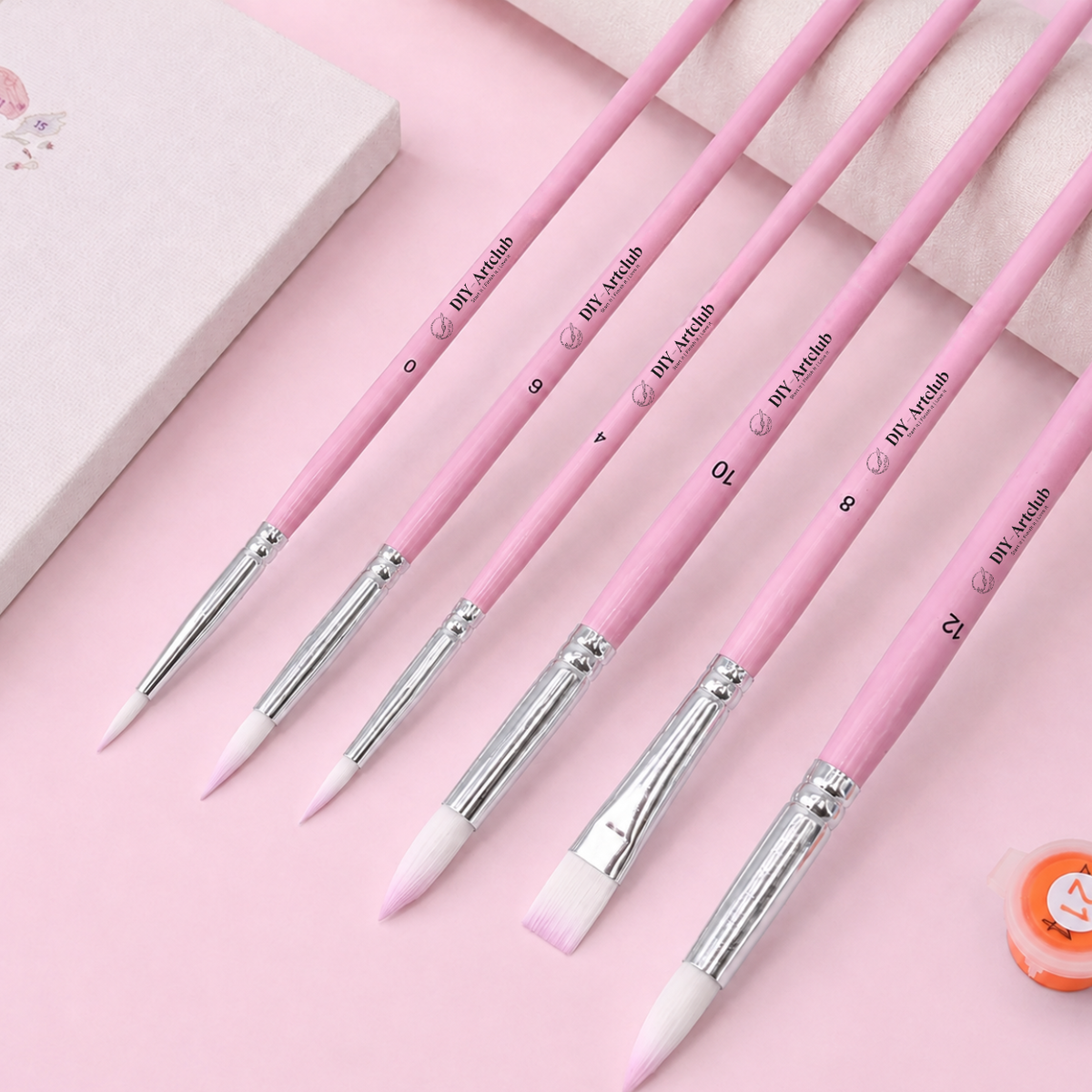 6 Mini Paintings | Premium Pink Brush Set