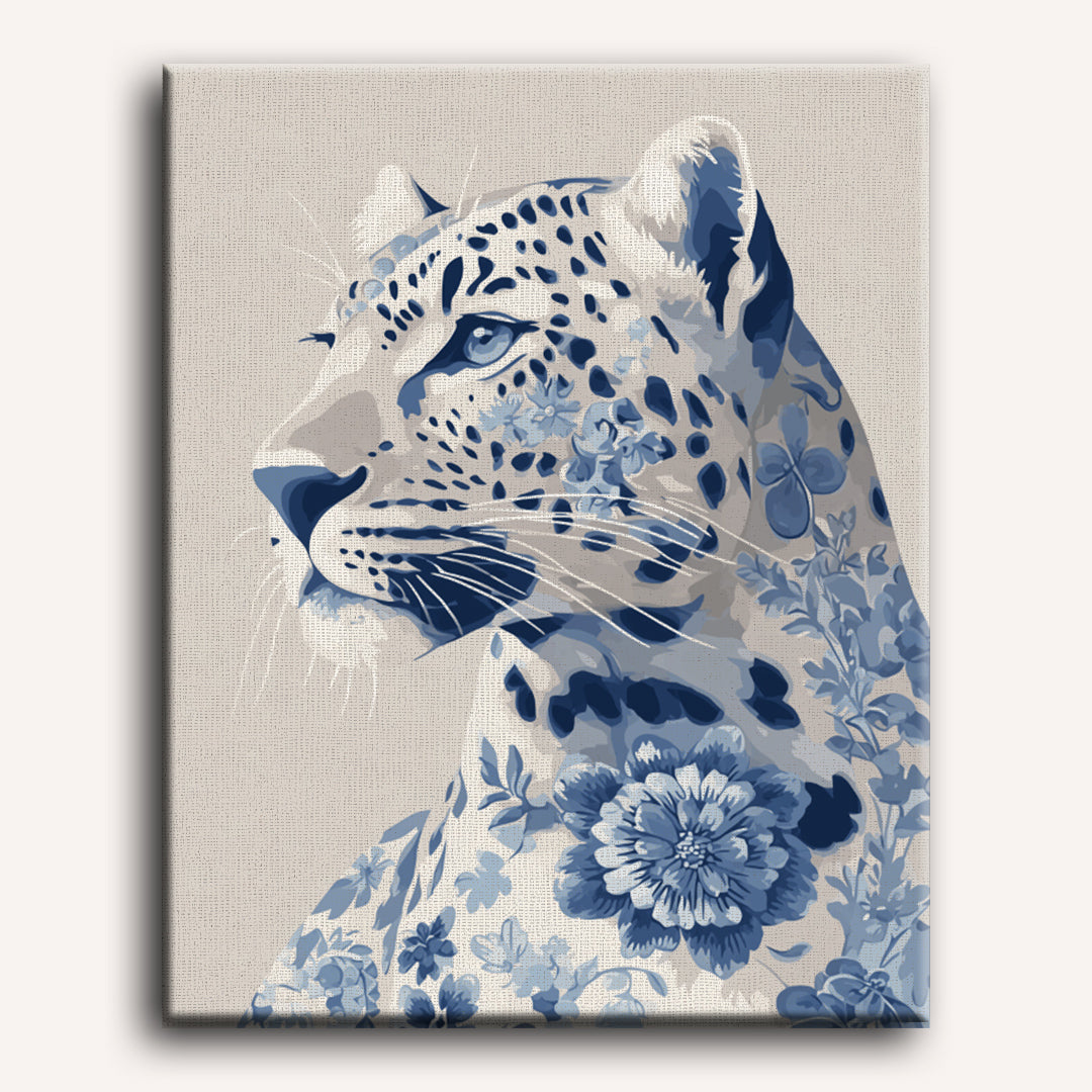 Delft Blue Leopard | Paint by Numbers