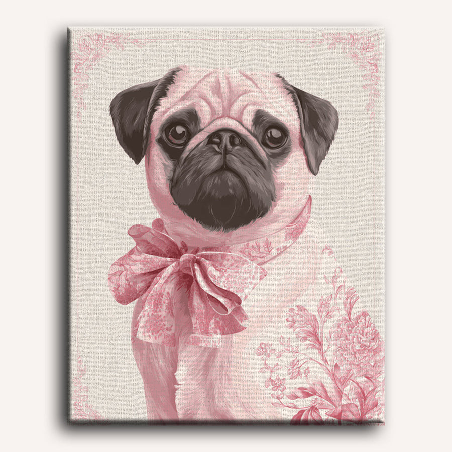 Delft Pink Pug | Paint by Numbers