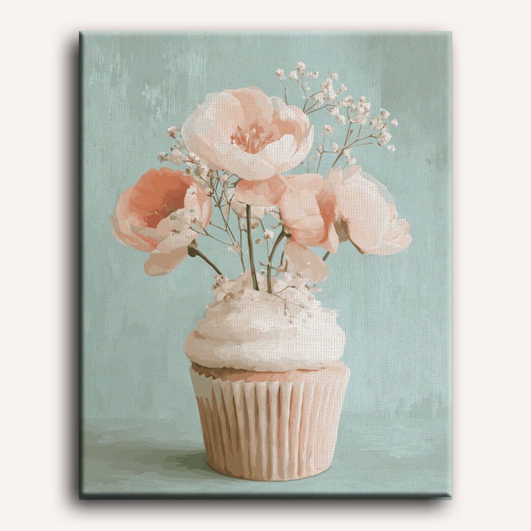 Floral Cupcake | Paint by Numbers