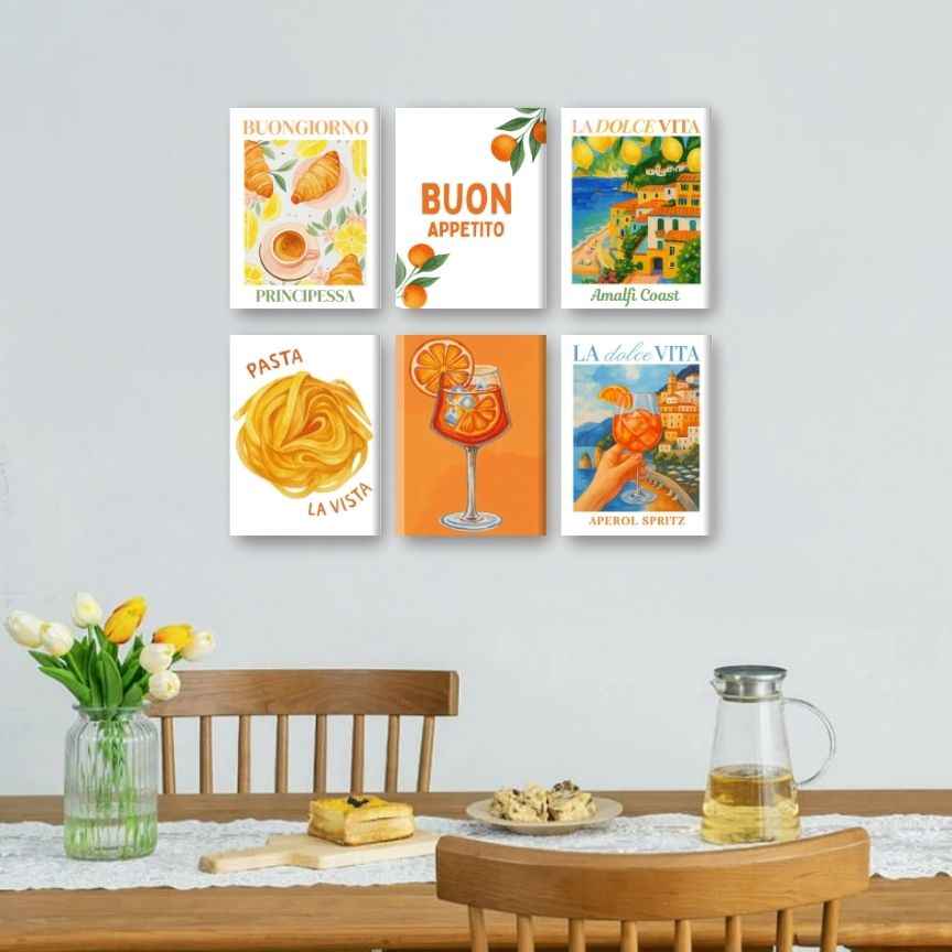 6 Mini Paintings | Italian Buon Appetito Set