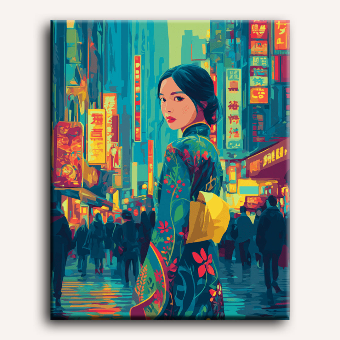 Geisha in Tokyo | Paint by Numbers