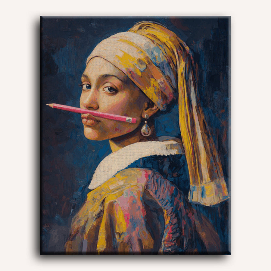 Girl with a Pencil | Paint by Numbers