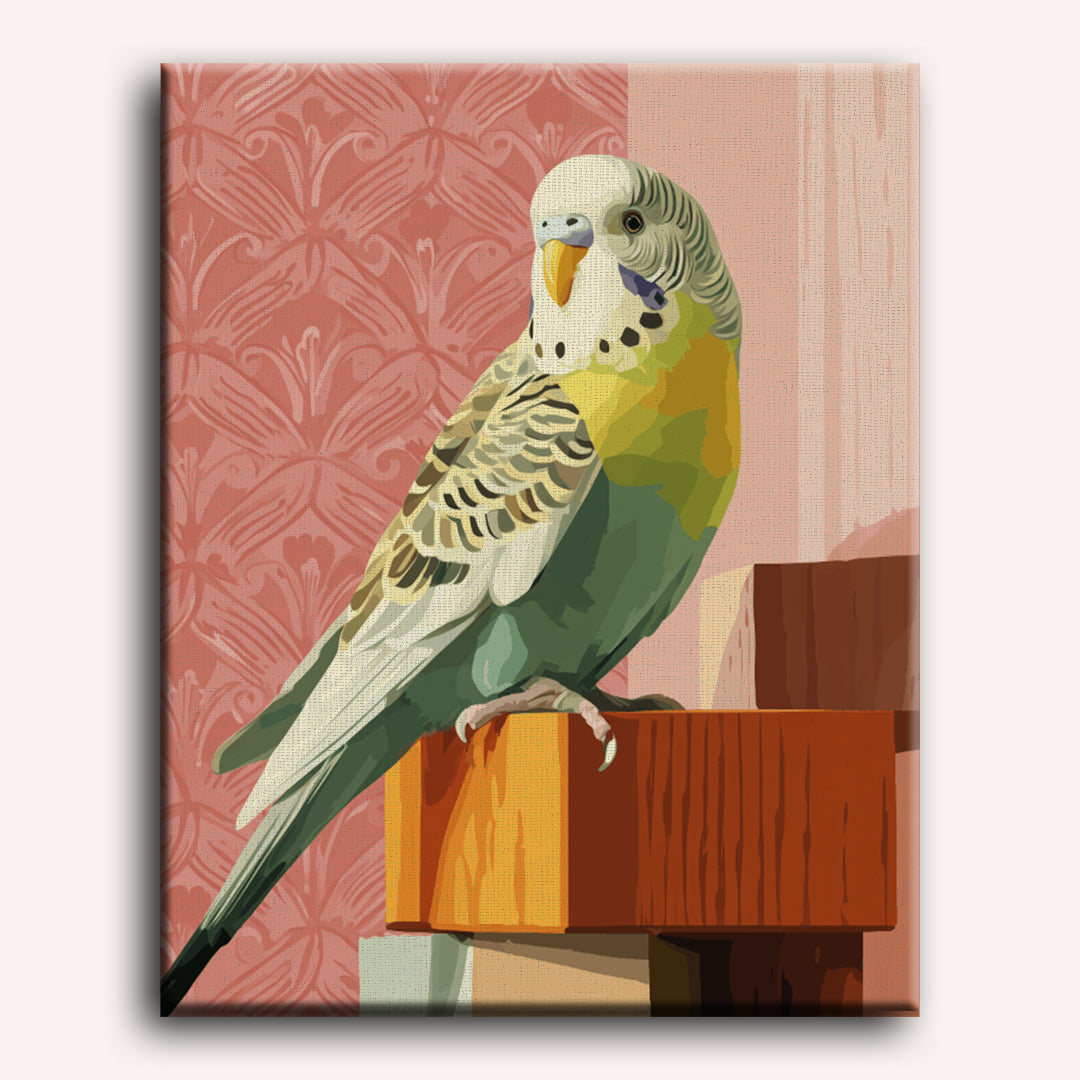 Green Budgie | Paint by Numbers