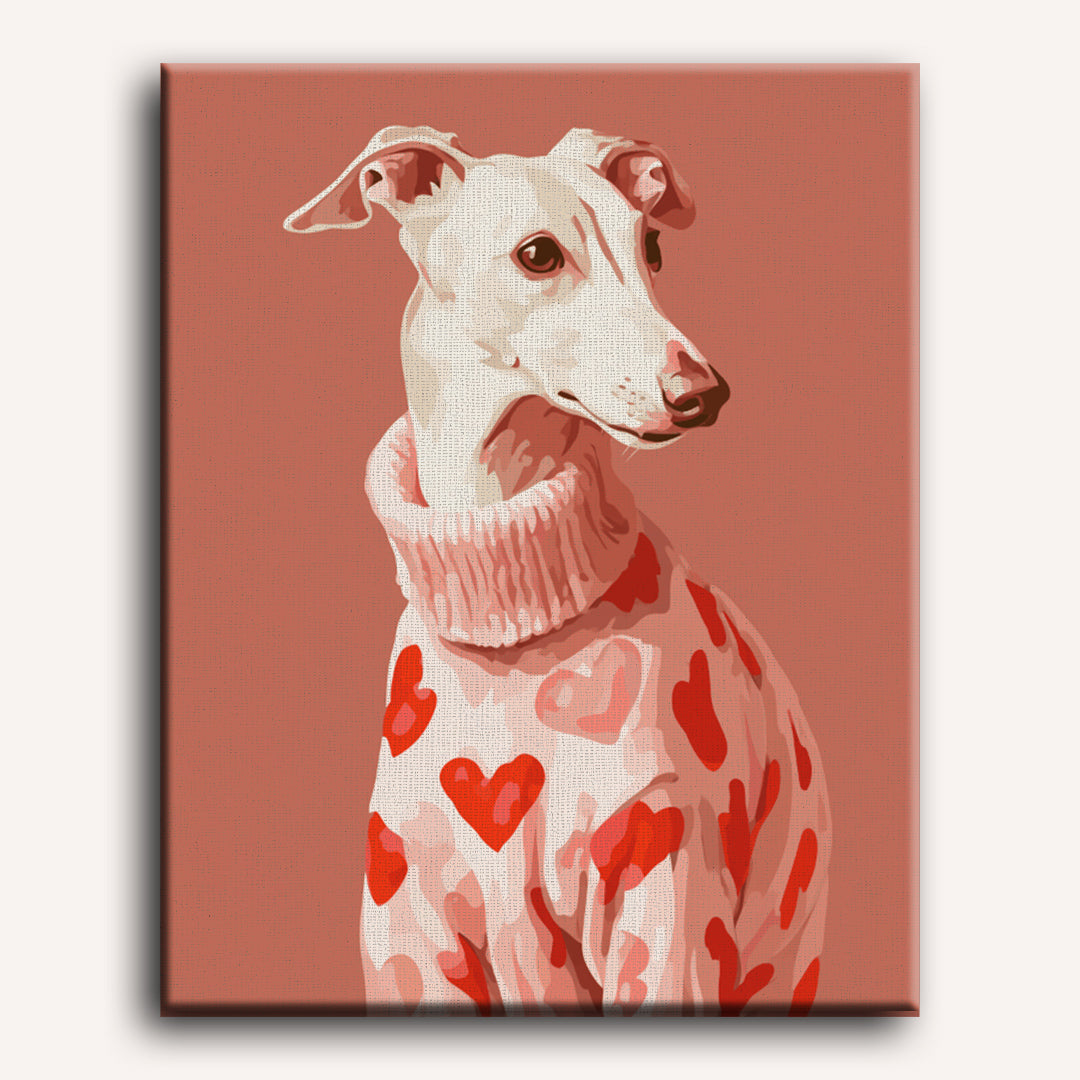 Greyhound in Pink | Paint by Numbers