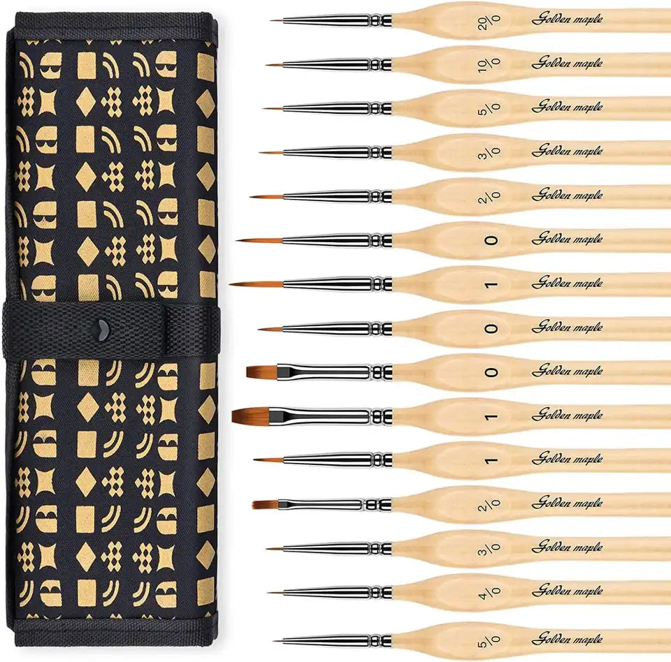 15 Mini Paintings | Luxury Brush Set