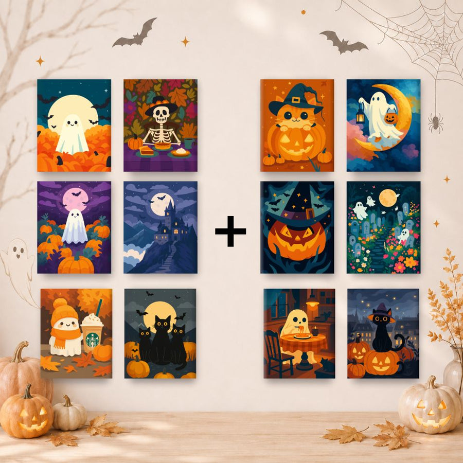 12 Mini Paintings | Halloween Set