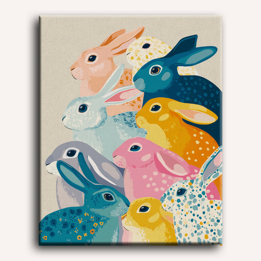 Hiding Rabbits | Paint by Numbers