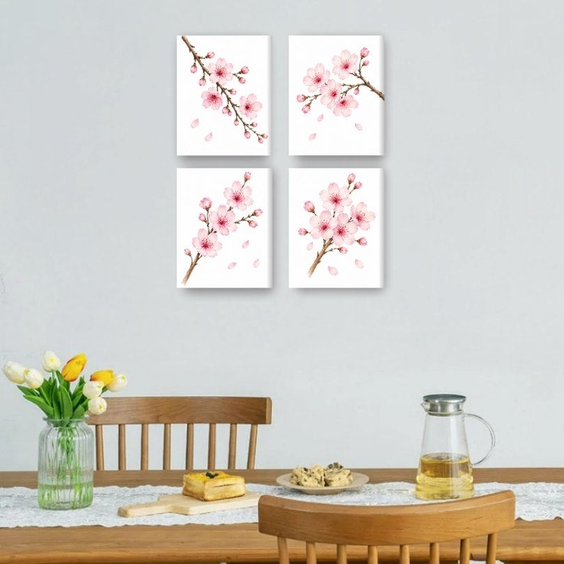 4 Mini Paintings | Cherry Blossom Set