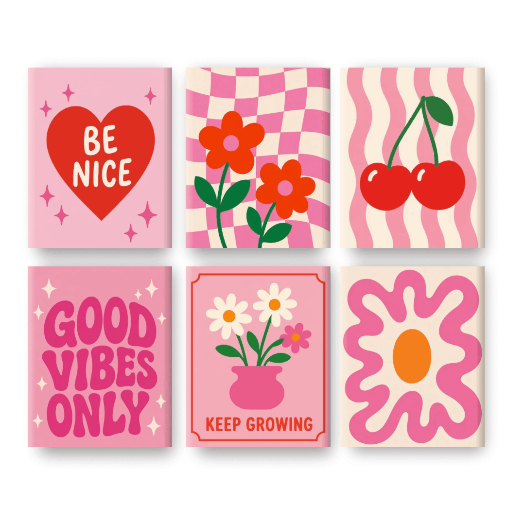 6 Mini Paintings | Pink Positivity Set