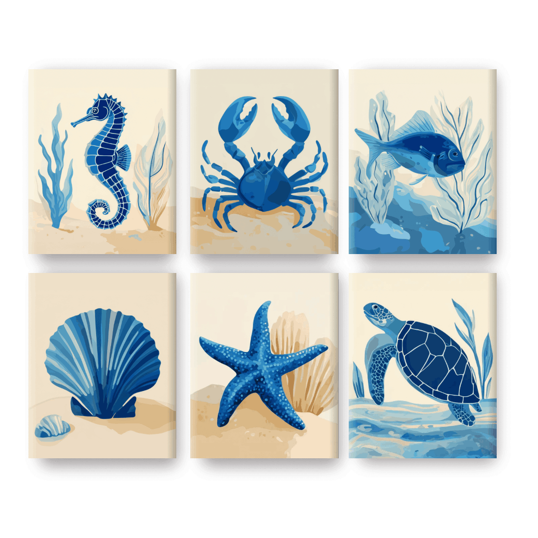 6 Mini Paintings | Under The Sea Set