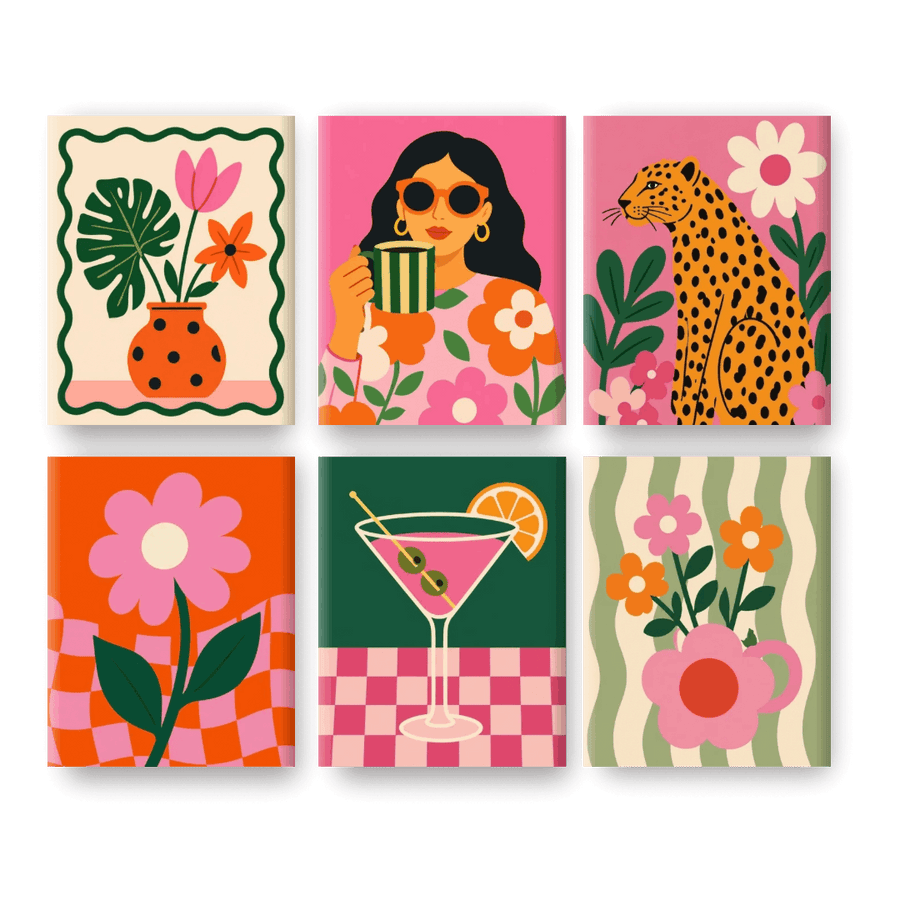 6 Mini Paintings | Vibrant Lifestyle Set