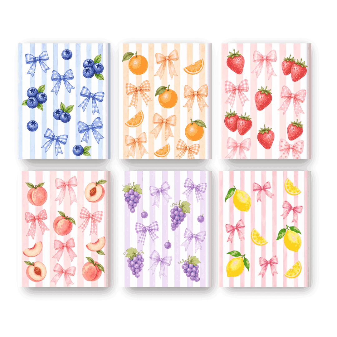 6 Mini Paintings | Fruity Bows Set
