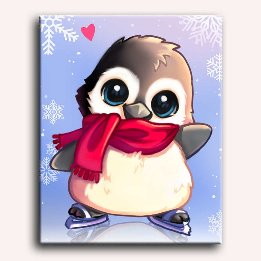 Ice Skating Penguin | Paint by Numbers