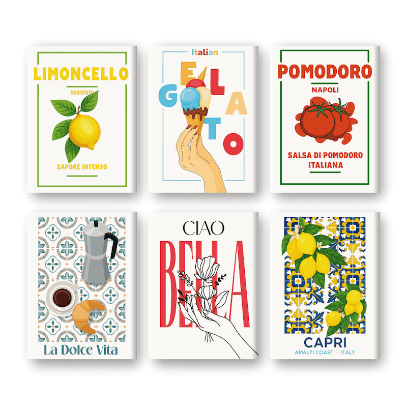6 Mini Paintings | Italian Flavor Set