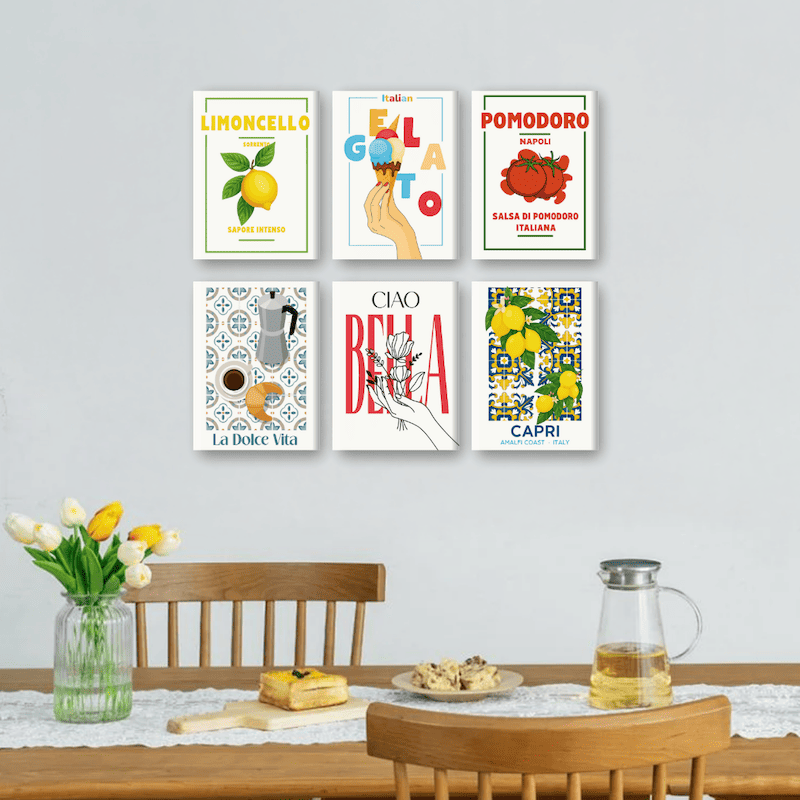 6 Mini Paintings | Italian Flavor Set