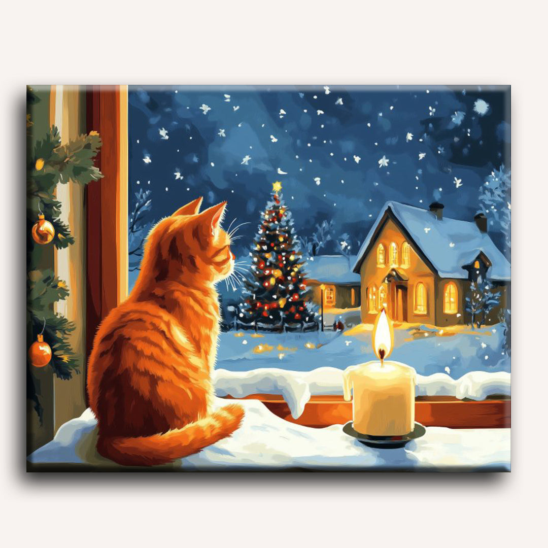 The Cat by the Candlelight | Paint by Numbers