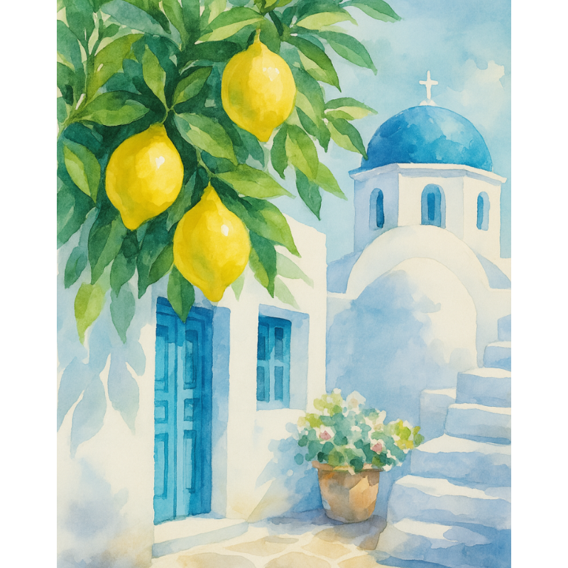 Lemons in Santorini | Paint by Numbers