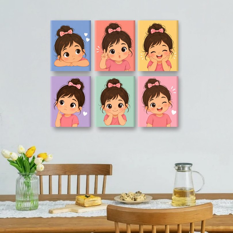 6 Mini Paintings | Sweet Girl Set