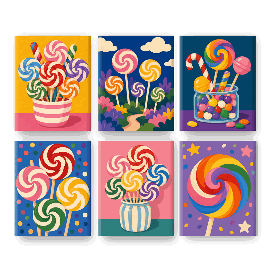 6 Mini Paintings | Lollipop Set