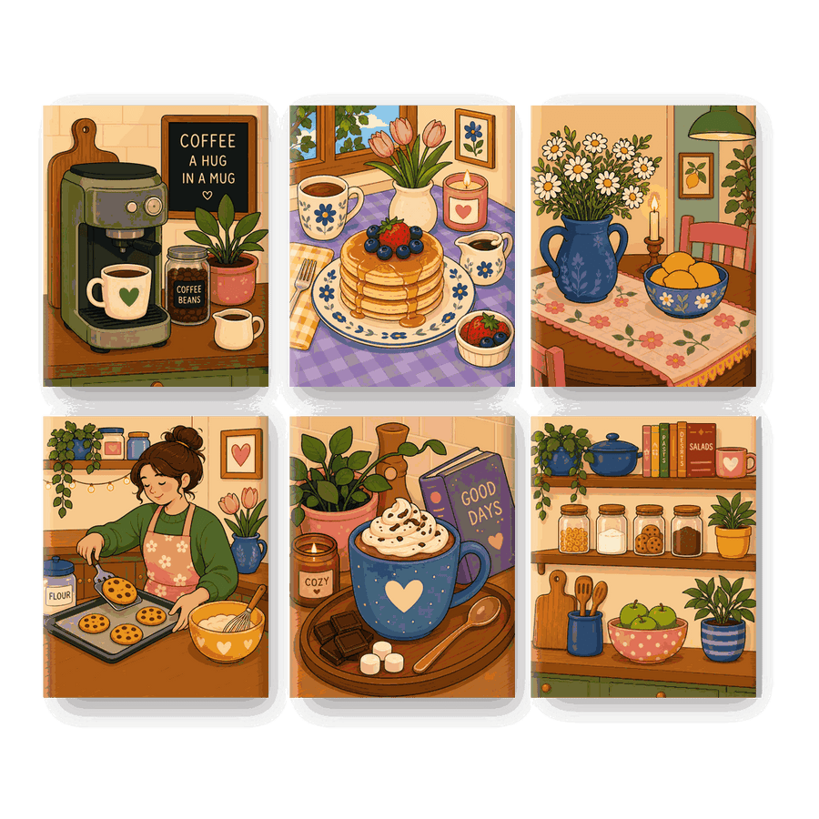 6 Mini Paintings | Coffee Corner Set