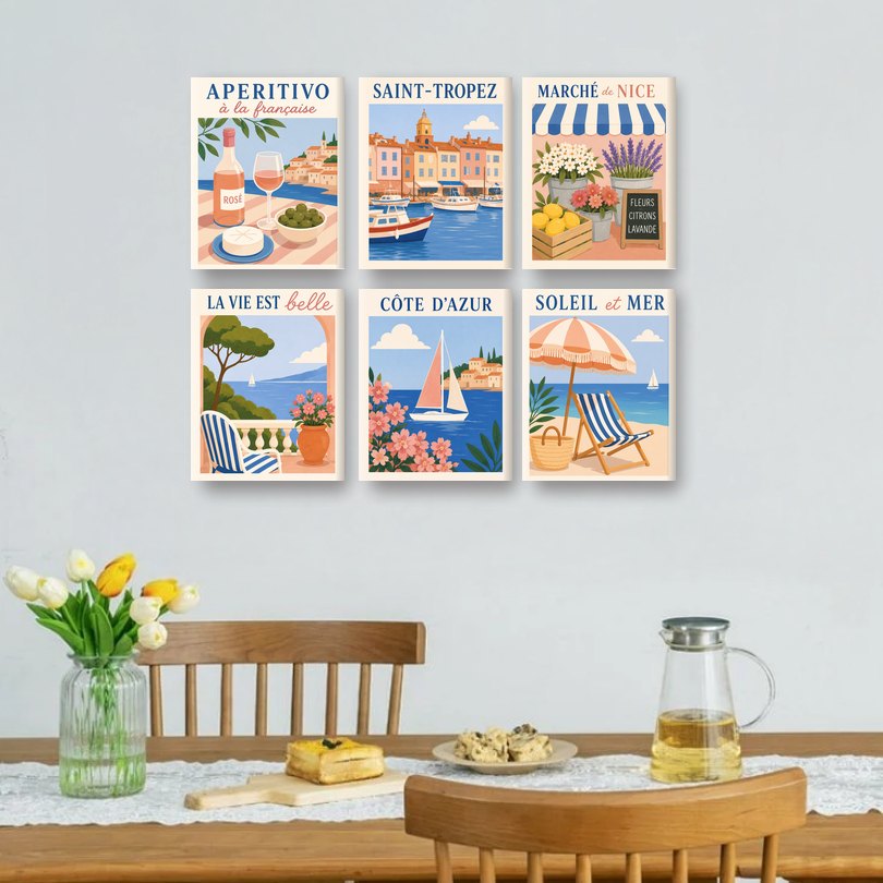 6 Mini Paintings | French Riviera Set