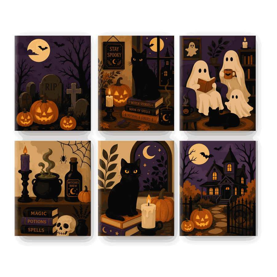 6 Mini Paintings | Haunted & Cozy Set
