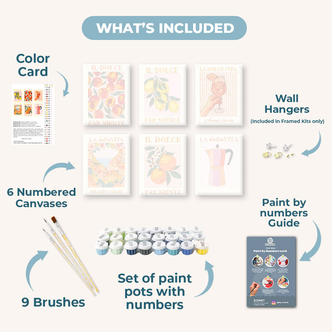 6 Mini Paintings | Italian "Dolce Vita" Set