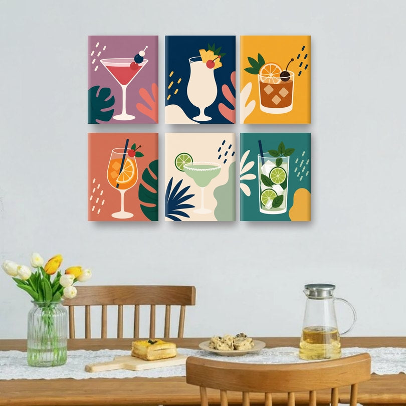 6 Mini Paintings | Cocktail Hour Set