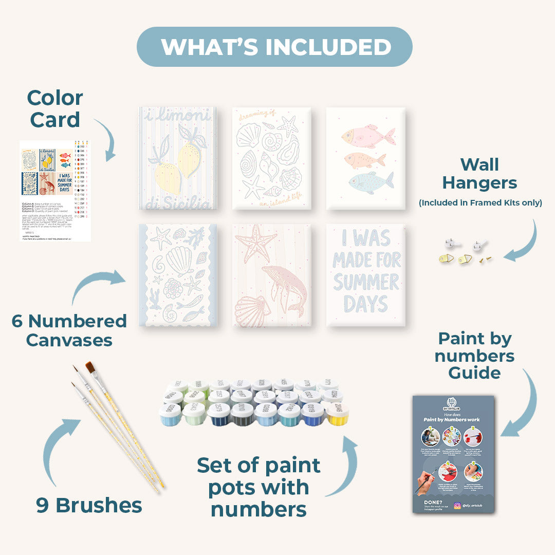 6 Mini Paintings | Beachlife Set