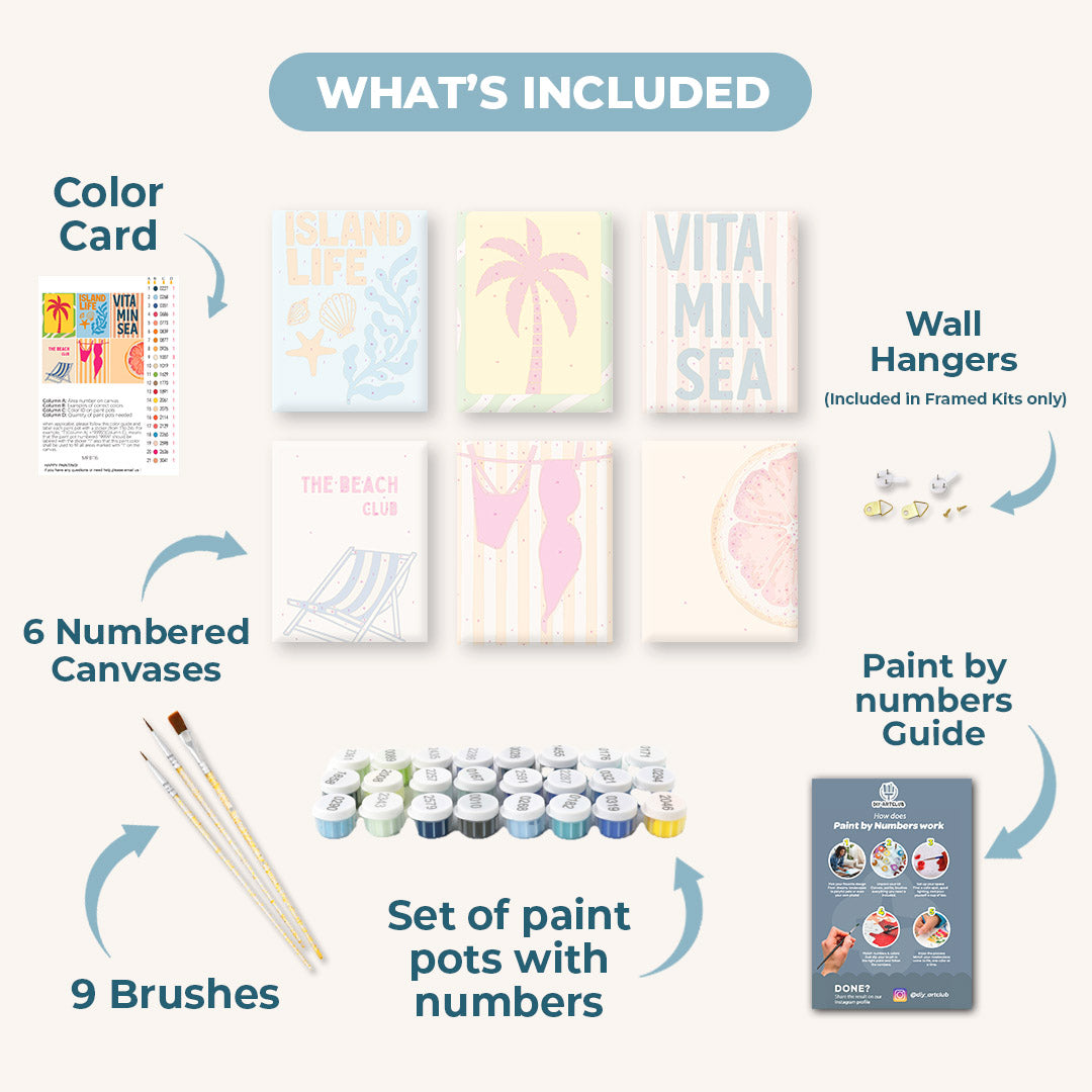 6 Mini Paintings | Island Life Set