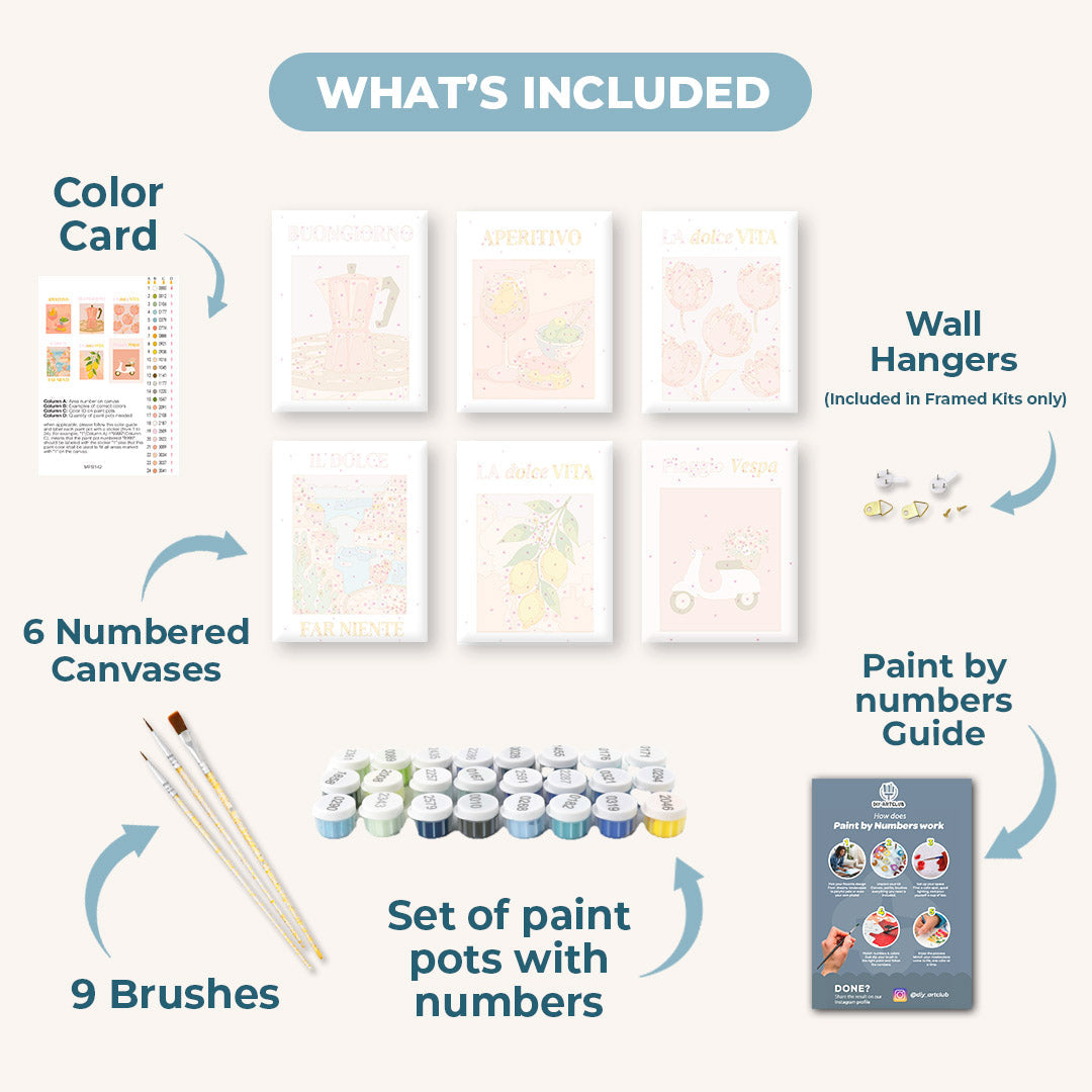 6 Mini Paintings | Italian Vibes Set