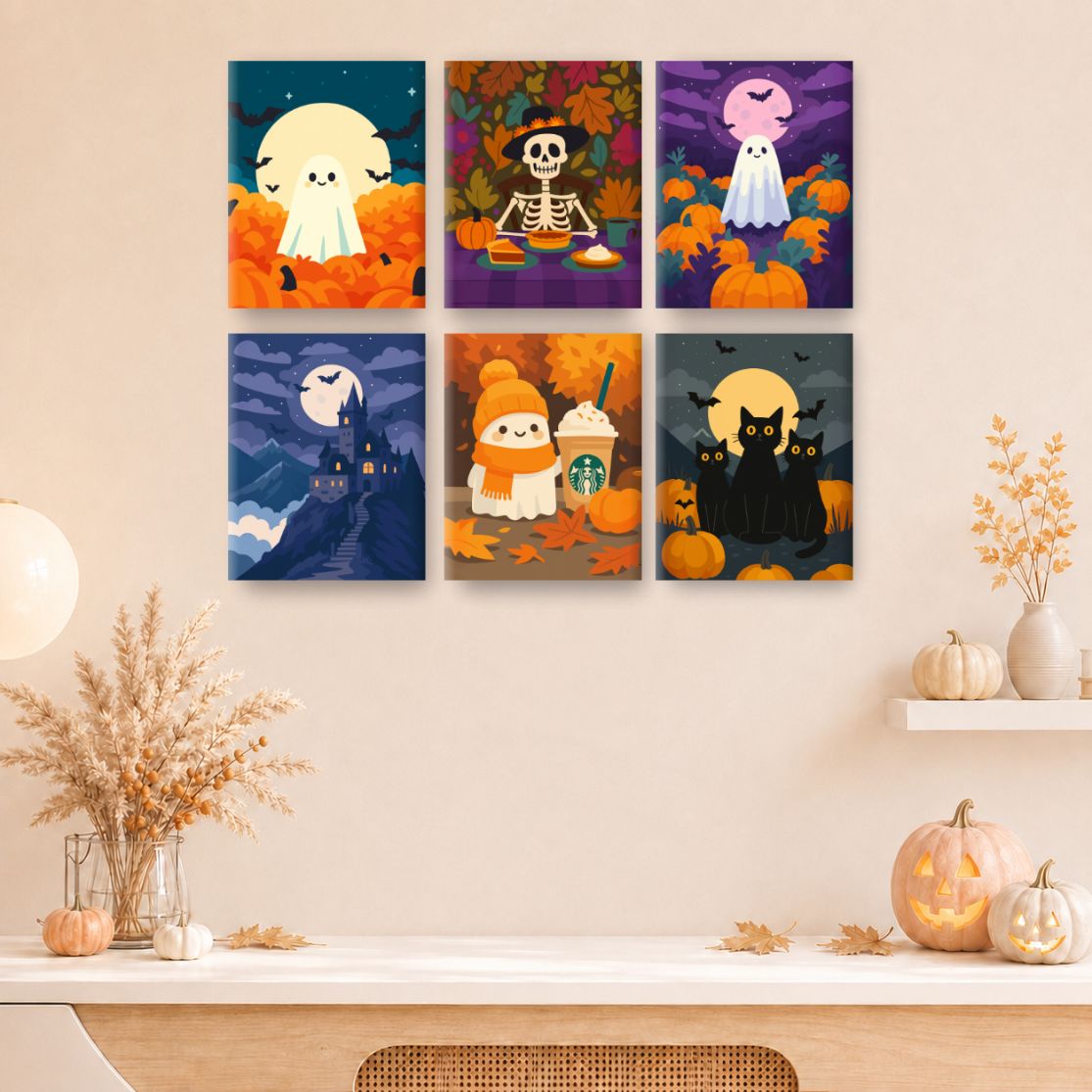 12 Mini Paintings | Halloween Vibes Set