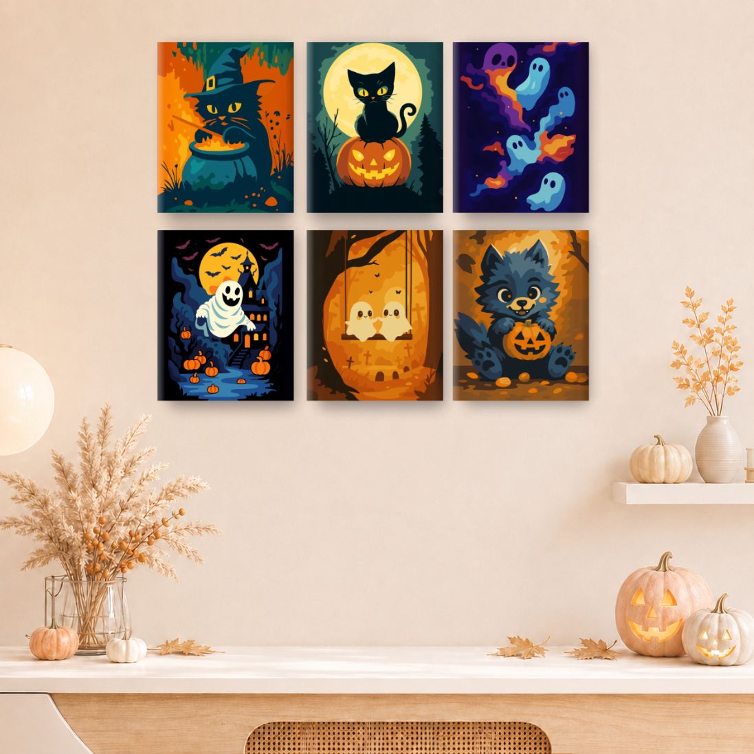 12 Mini Paintings | Spooky Halloween Set