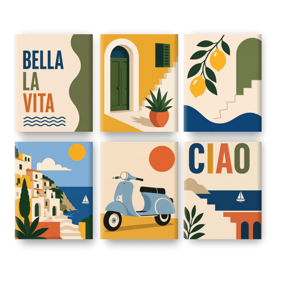 6 Mini Paintings | Bella La Vita Set