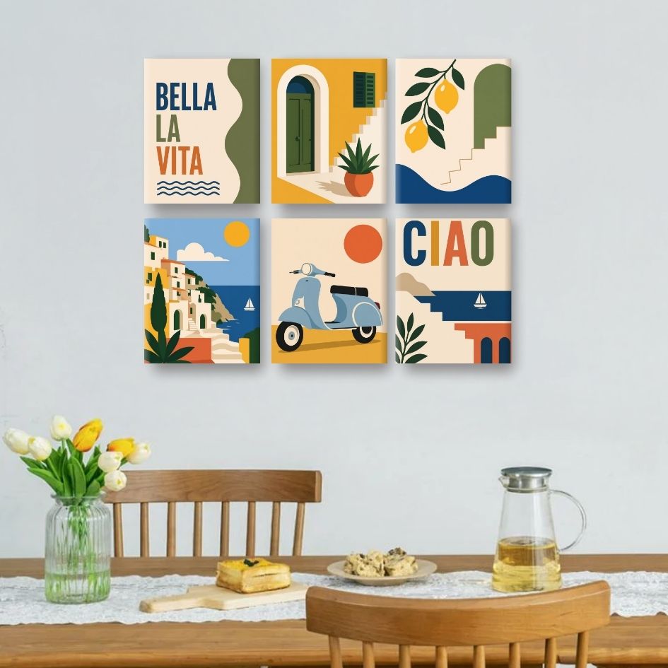6 Mini Paintings | Bella La Vita Set